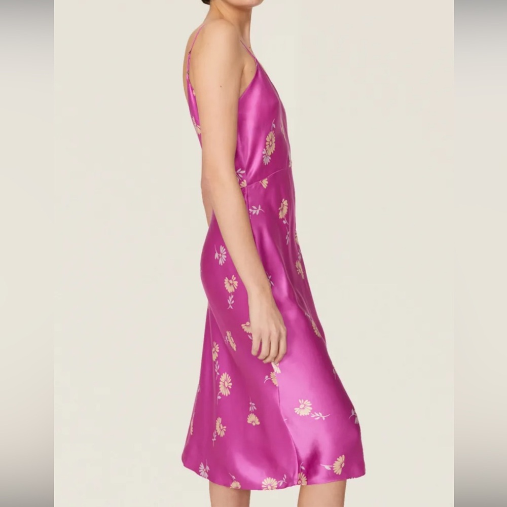 Equipment Fuchsia Floral Sabelia Silk Slip Dress Size Small - Picture 4 of 14